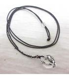 ヨーガンレール JURGEN LEHL 水晶 ネックレス ペンダント 天然石 クリア 黒紐 スタッズ アクセサリー