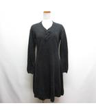 ヒロココシノ HIROKO KOSHINO 長袖 カシミヤ100% ニット ワンピース 40 チャコールグレー