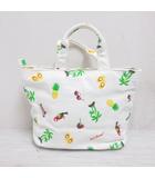 パーリーゲイツ PEARLY GATES ジャックバニー Jack Bunny バカンス柄 カート バッグ ハンド トート キャンバス 白 ホワイト ゴルフ