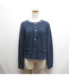 ロペピクニック ROPE Picnic 金ボタン フェザー ラメ ニット カーディガン 38 ネイビー GDK-54120-B タグ付き
