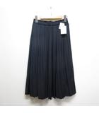 ミディ丈 プリーツ スカート 38 濃紺 ネイビー GDC-19990-C ウエストゴム 裏地付き タグ付き