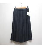 シアーナチュラル 楊柳 プリーツ スカート 36 ネイビー GDC-12160-A ウエストゴム 裏地付き タグ付き