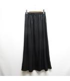 メタリック ロング スカート 38 黒 ブラック GDC-14240-A ウエストゴム 裏地付き
