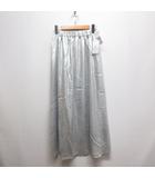 メタリック ロング スカート 38 シルバー GDC-14240-A ウエストゴム 裏地付き タグ付き