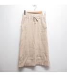 リブ ニット スカート M ライトピンク ウエストゴム 後ろスリット