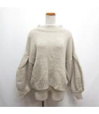 手編み風 ボリューム ニット プルオーバー F ライトベージュ セーター