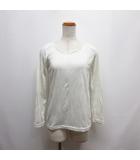 アフターオール after all シフォンフリル 長袖 シアー カットソー M オフホワイト