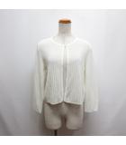 コルディア CORDIER 美品 レース編み ニット カーディガン 40 オフホワイト 長袖 日本製