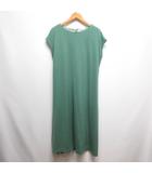  アヤン ayane 美品 ノースリーブ ロング ニット ワンピース 腰ひも付き 38 緑 グリーン 裏地付き