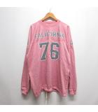 ビームス BEAMS 美品 ルーズ フットボール Tシャツ M ピンク 長袖 カットソー