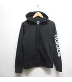 アディダス adidas スウェット ジップ フーディー パーカー リニアロゴ OT 黒 ブラック スポーツウェア