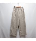 センスオブプレイス バイ アーバンリサーチ Sense of Place by Urban Research 美品 コーデュロイ ワイド パンツ L ライトベージュ ウエストゴム ジッパーフライ
