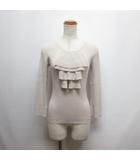 セブンアイディコンセプト 7-IDconcept 長袖 リブ ニット カットソー 38 ベージュ 薄手 タグ付き