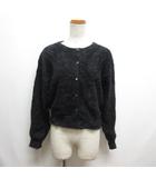ジーユー GU シャイニー クルーネック カーディガン XL 黒 ブラック 長袖 ニット