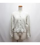 ジーユー GU シャイニー クルーネック カーディガン XL オフホワイト 長袖 ニット