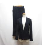 プラステ PLST 美品 カラーレス ジャケット パンツ スーツ セットアップ S 濃紺 ネイビー ストレッチダブルクロス テーパード