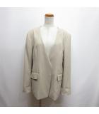 ダイアグラム Diagram バックシャン ノーカラー ジャケット 36 ベージュ 裏地付き タグ付き