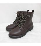 オリエンタルトラフィック ORIENTAL TRAFFIC ショート ブーツ レースアップ レザー調 M 約23-23.5cm 茶 ブラウン 靴 シューズ サイドファスナー
