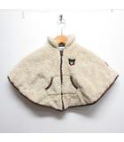 ミキハウス ダブルビー ダブルB MIKIHOUSE DOUBLE.B ボア フリース ポンチョ ジャケット 70-90 ベージュ 上着 コート 裏地ボーダー柄 ベビー服 子供服