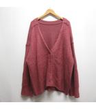 フリークスストア FREAKS STORE 美品 オーバーサイズ ニット カーディガン F 薄赤 レッド 厚手