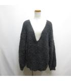 レプシィム ローリーズファーム LEPSIM LOWRYS FARM Vネック フェザー ニット セーター F チャコールグレー