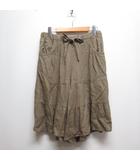 ジャスミン jasmin ティアード キュロット パンツ 麻混 38 カーキ ウエストゴム 日本製