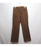 コットン ストレート パンツ 3 茶 ブラウン ストレッチ ジッパーフライ