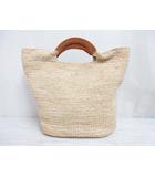 ヘレンカミンスキー HELEN KAMINSKI 極美品 ラフィア トート バッグ カゴ かご ハンドルレザー ベージュ 裏地付き 保存袋付き