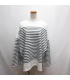 ディスコート Discoat 長袖 バスク シャツ ボーダー ビッグ カットソー F 白 ホワイト