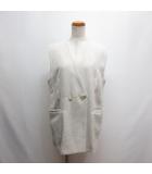 ナノユニバース nano universe LB.04 ツイード ジレ ベスト F アイボリー 裏地付き