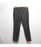 ザラウーマン ZARA WOMAN グレンチェック柄 テーパード パンツ 36 チャコールグレー 微起毛 ローライズ ジッパーフライ