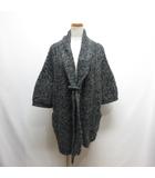 Romantic Snowstyle ロマンティックスノースタイル ミックスニット カーディガン M グレー×ネイビー 七分袖 ウール混 厚手 キルトピン付き