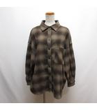 アズノウアズ as know as チェック柄 フランネル ビッグ シャツ 茶 ブラウン ウール混 オーバーサイズ