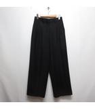 美品 Sleek Flannel DBL Pleat Pant N ウールフランネル ダブルプリーツ パンツ ワイド 00 黒 ブラック タック センタープレス ジッパーフライ
