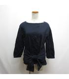 ユナイテッドアローズ UNITED ARROWS ウエストリボン 七分袖 カットソー 濃紺 ネイビー 日本製