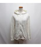 パープルアンドイエロー パープル&イエロー Purple&Yellow ボタニカル柄 ジャガード ジップ パーカー S オフホワイト 薄手