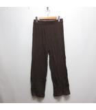 ナチュラルビューティーベーシック NATURAL BEAUTY BASIC リブ ニット パンツ M 茶 ブラウン ウエストリブ