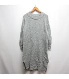 グローバルワーク GLOBAL WORK 長袖 ニット ワンピース F 杢グレー サイドスリット