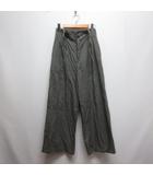 アースミュージック&エコロジー EARTH MUSIC & ECOLOGY 2way サス付き チェック柄 パンツ M グレー ジッパーフライ