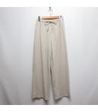 ジーユー GU 美品 リブ イージー ワイド パンツ S ライトベージュ