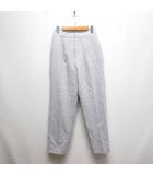 グローブ grove 美品 タック テーパード パンツ M ブルーグレー ジッパーフライ バックゴム 裏地付き