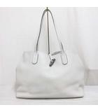 ロンシャン LONGCHAMP ROSEAU ロゾ レザー トート バッグ ハンド ワンショルダー 白系 ホワイト ☆AA★