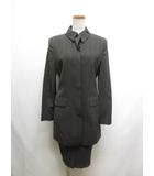 マックスマーラ MAX MARA ロング ジャケット スカート セットアップ スーツ 38 黒 ブラック系 肩パッド入り 裏地付き