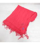 ポロ ラルフローレン POLO RALPH LAUREN コットン ストール ショール ピンク ポニー刺繍 ワッシャー加工 ☆AA★