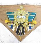 エルメス HERMES 美品 ラ・レアル トライアングル ジェアン ストール ショール カシミヤ シルク ベージュ ☆AA★