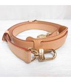 ルイヴィトン LOUIS VUITTON 極美品 ショルダーストラップ ヌメ革 レザー ベージュ ゴールドカラー金具 幅2.4cm 長さ調節可能 肩当て付き ☆AA★
