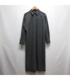 美品 マキシ ロング 長袖 シャツ ワンピース 1 ダークグレー 近年モデル