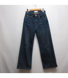 トゥ エ モン トレゾア Tu es mon TRESOR 美品 The Amber Jean ストレッチ バギー ワイド デニム パンツ ジーンズ 25 インディゴ ジッパーフライ