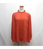 :C 美品 ボリュームスリーブ ブラウス L オレンジ 長袖 ユニクロシー