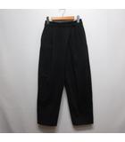 ヒューマンウーマン HUMAN WOMAN ストレッチ ポンチ タック テーパード パンツ M 黒 ブラック ラップ風 バックゴム